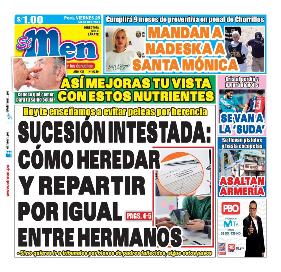 Portada Diario El Men (29/5/2026)