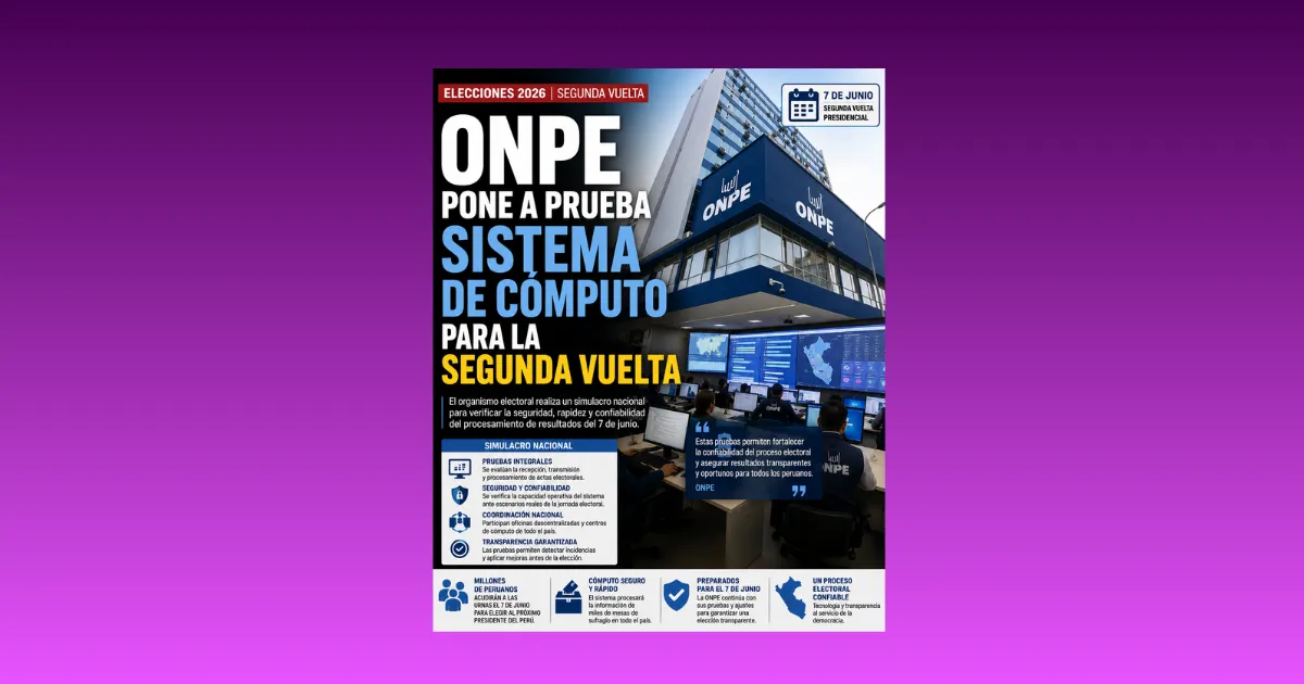 ONPE pone a prueba sistema de cómputo para la segunda vuelta (VIDEO)