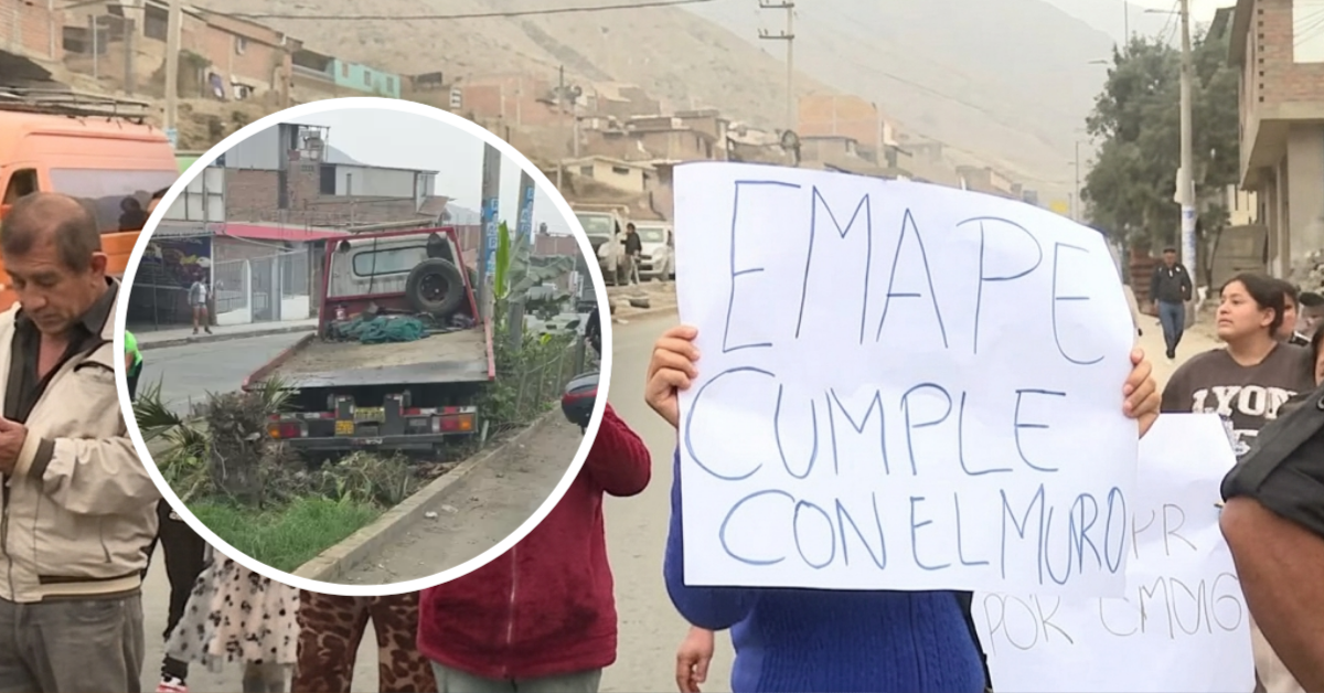 Indignación en Comas: Vecinos bloquean tramo de Pasamayito y exigen muro de contención tras múltiples accidentes
