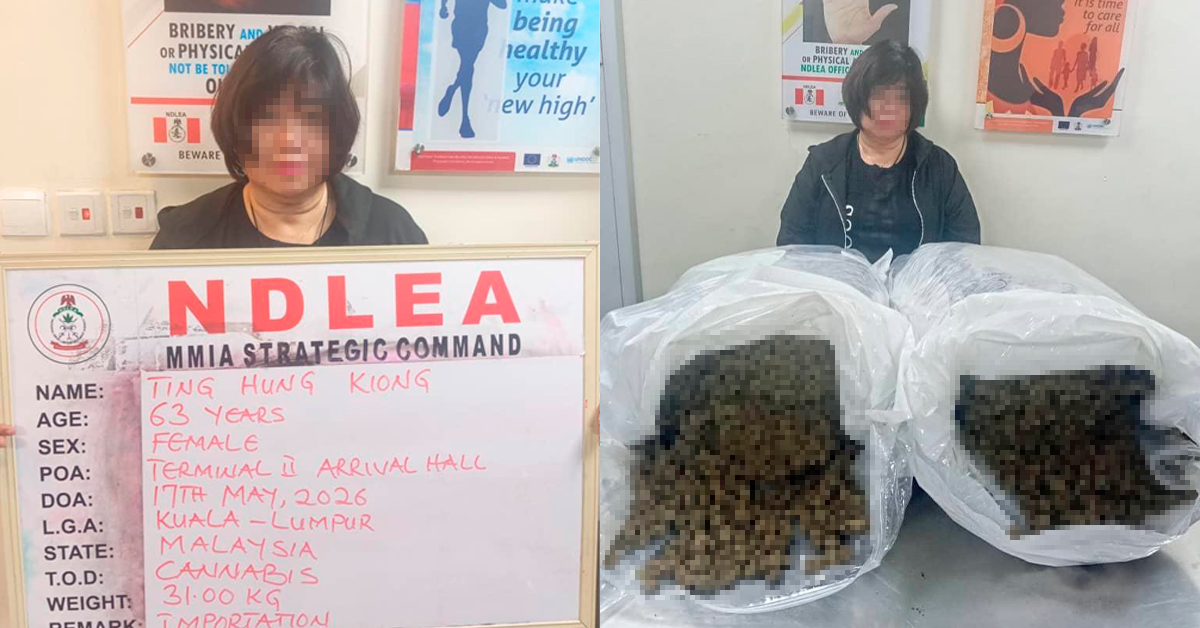 Abuela de 63 años es detenida en aeropuerto con más de 30 kilos de sustancias ilícitas