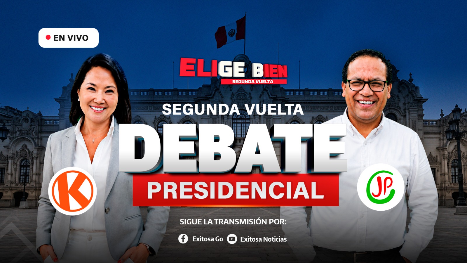 Debate presidencial EN VIVO: Keiko Fujimori y Roberto Sánchez se enfrentan en encuentro decisivo de la segunda vuelta