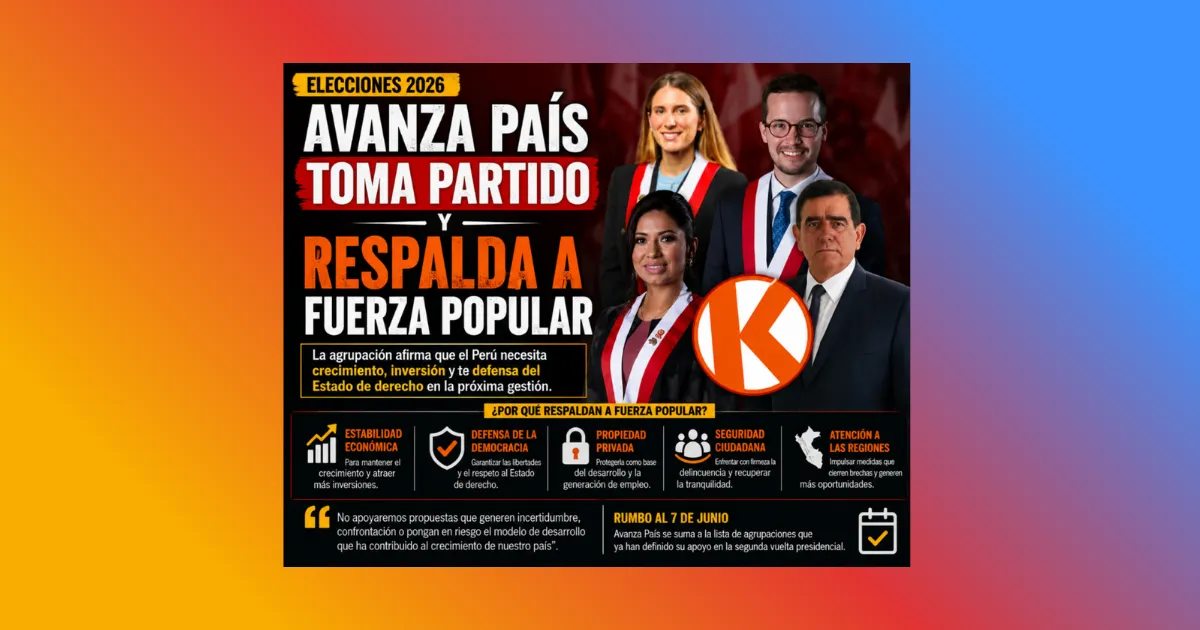 Avanza País toma partido y respalda a Fuerza Popular