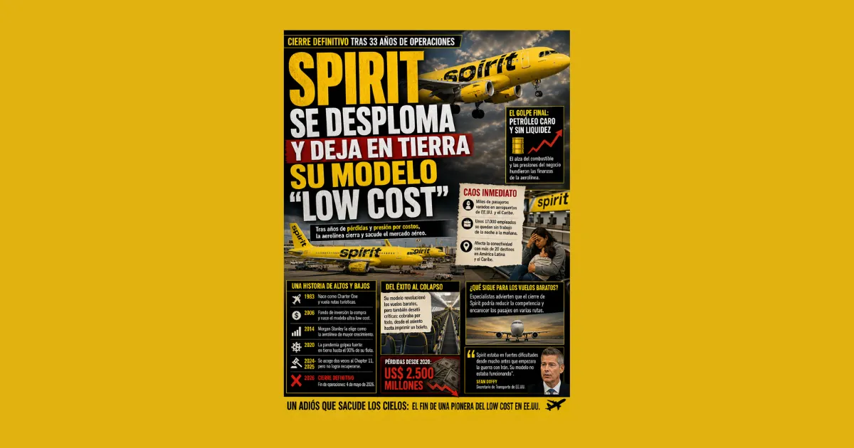 Spirit se desploma y deja en tierra su modelo “low cost”