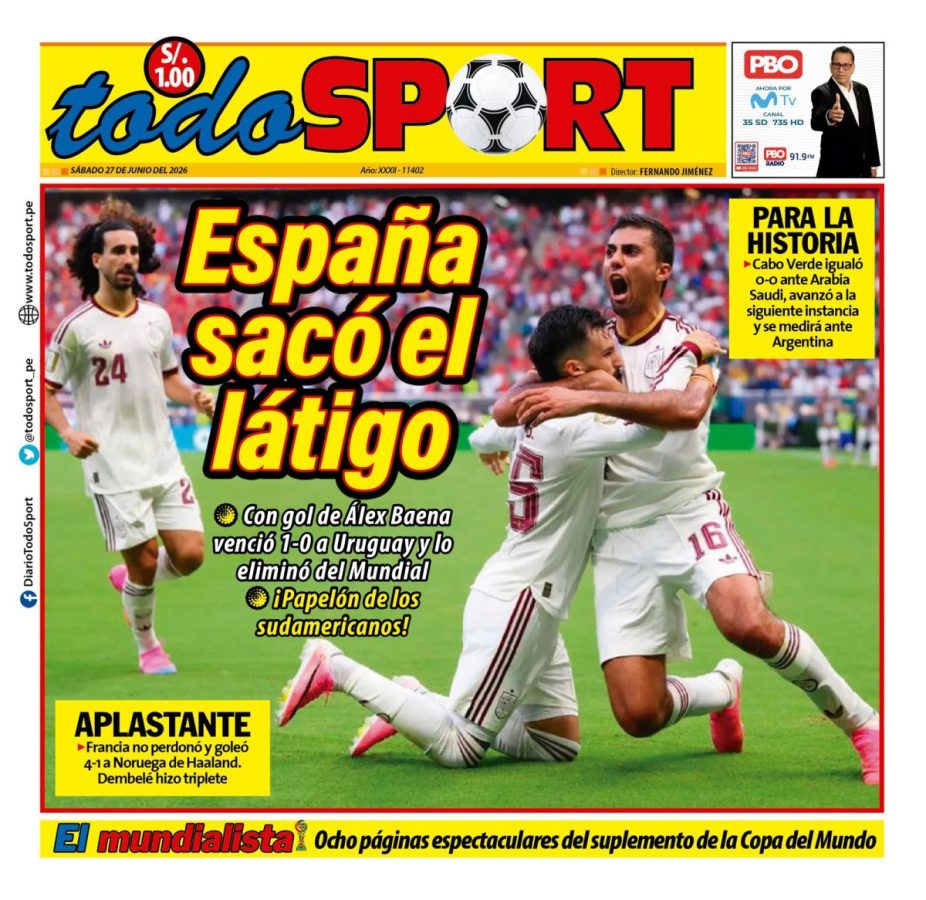 Portada Diario TodoSport (27/06/2026)