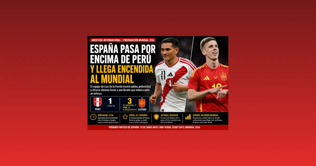 España pasa por encima de Perú y llega encendida al Mundial (VIDEO)