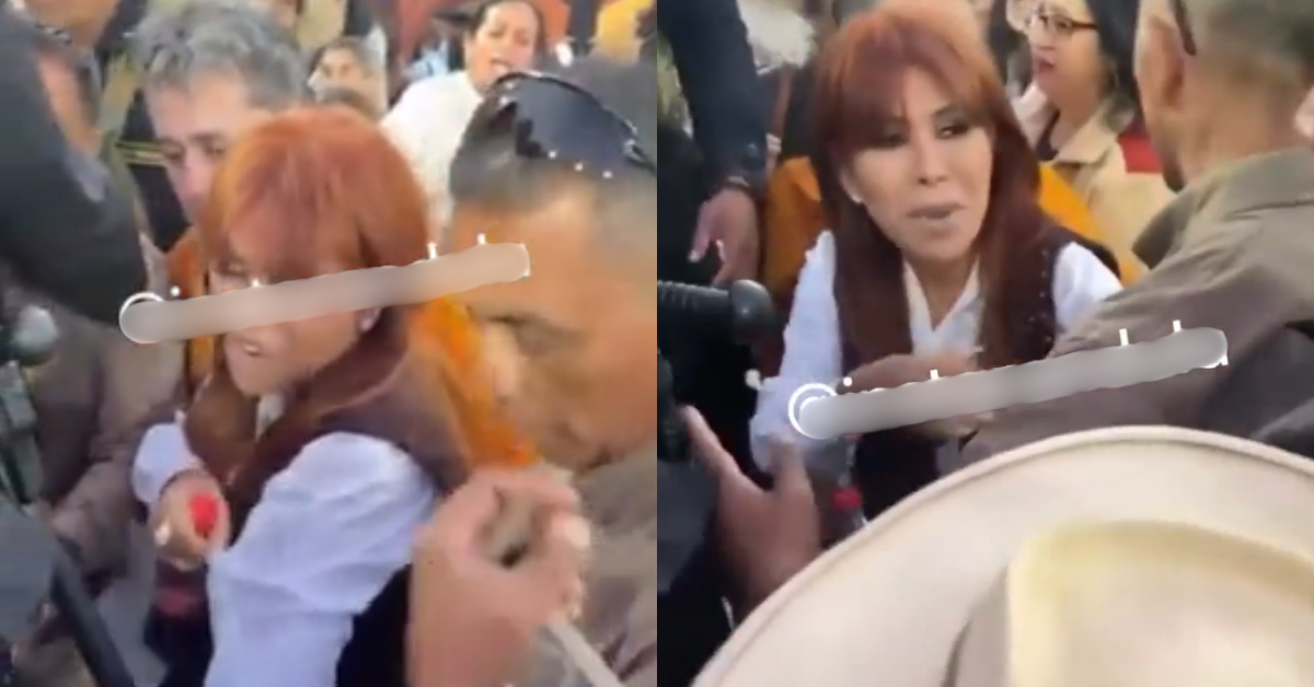 Magaly termina bañada en CERVEZA tras salir de corrida de toros en Cajamarca: Esta fue su reacción