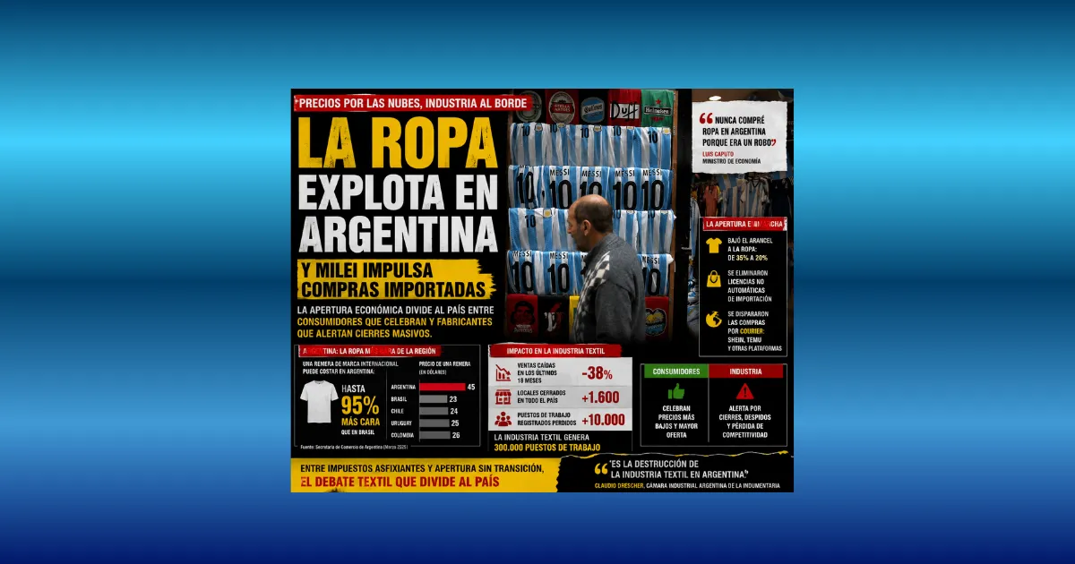 La ropa explota en Argentina y Milei impulsa compras importadas