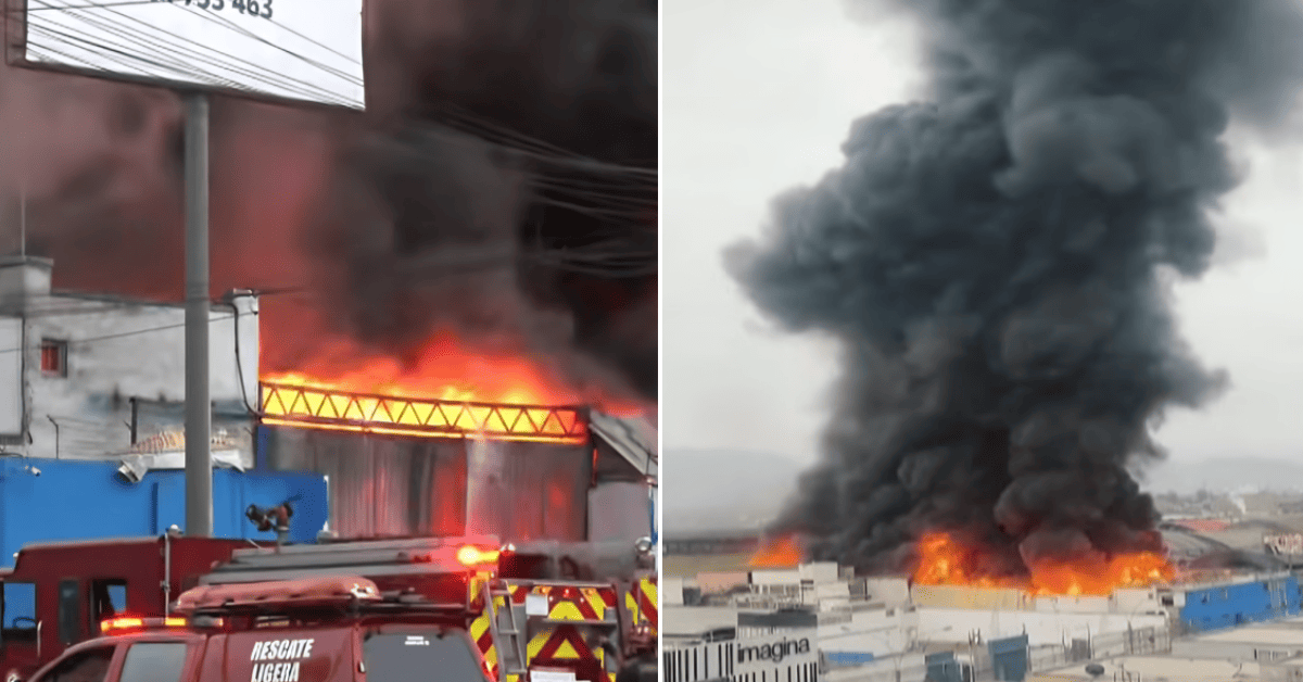 Emergencia en Cercado de Lima: Confinan incendio de gran magnitud en almacén de baterías en la avenida Óscar R. Benavides