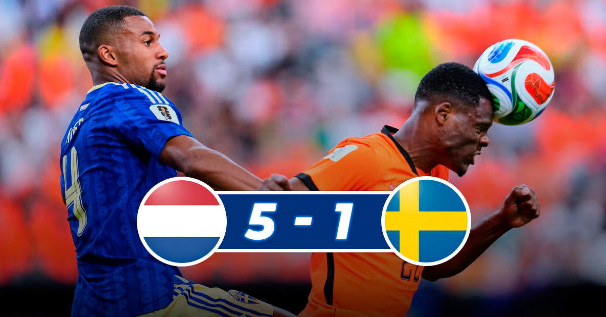 Países Bajos bate récord: Golea 5-1 a Suecia y firma el invicto más largo en la historia de los Mundiales