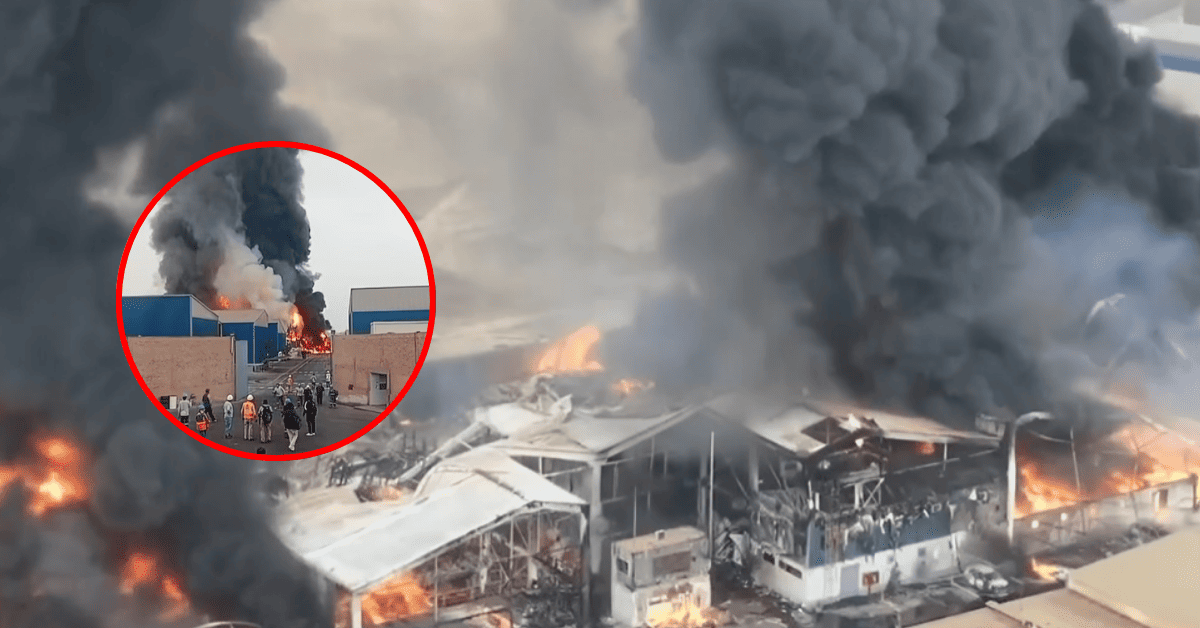 Emergencia en Lurín: Incendio de grandes proporciones consume fábrica en zona industrial del distrito