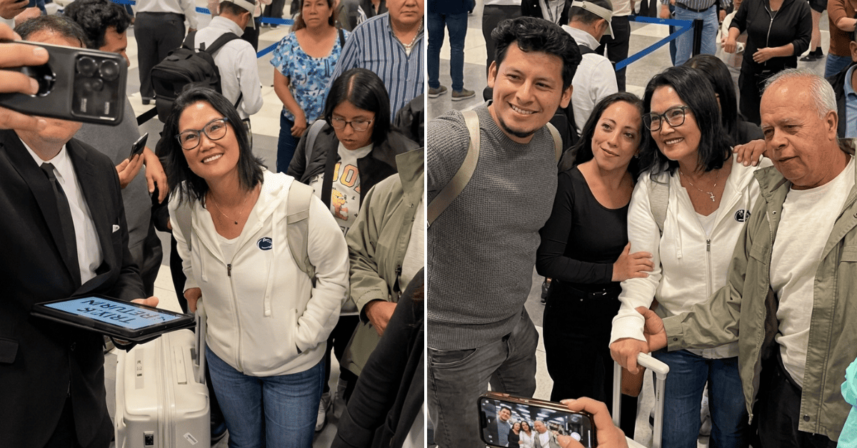 Keiko retornó al Perú a poco de finalizar conteo de votos de la segunda vuelta: Así fue recibida en el aeropuerto