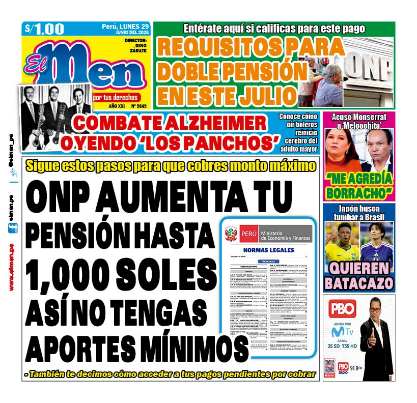 Portada Diario El Men (29/6/2026)
