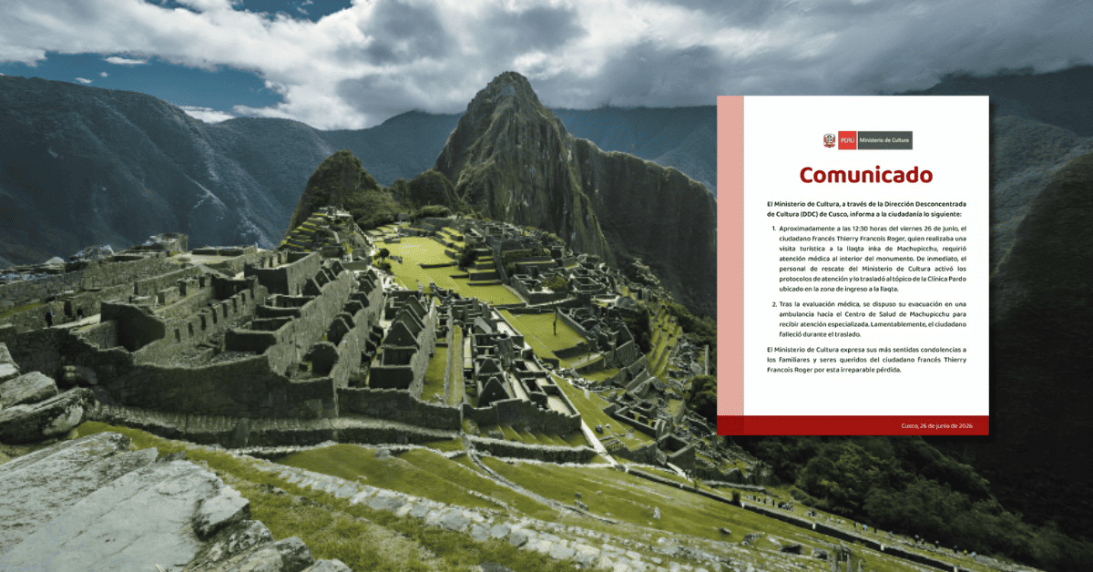 Cusco: Turista francés pierde la vida tras sufrir descompensación durante visita a Machu Picchu