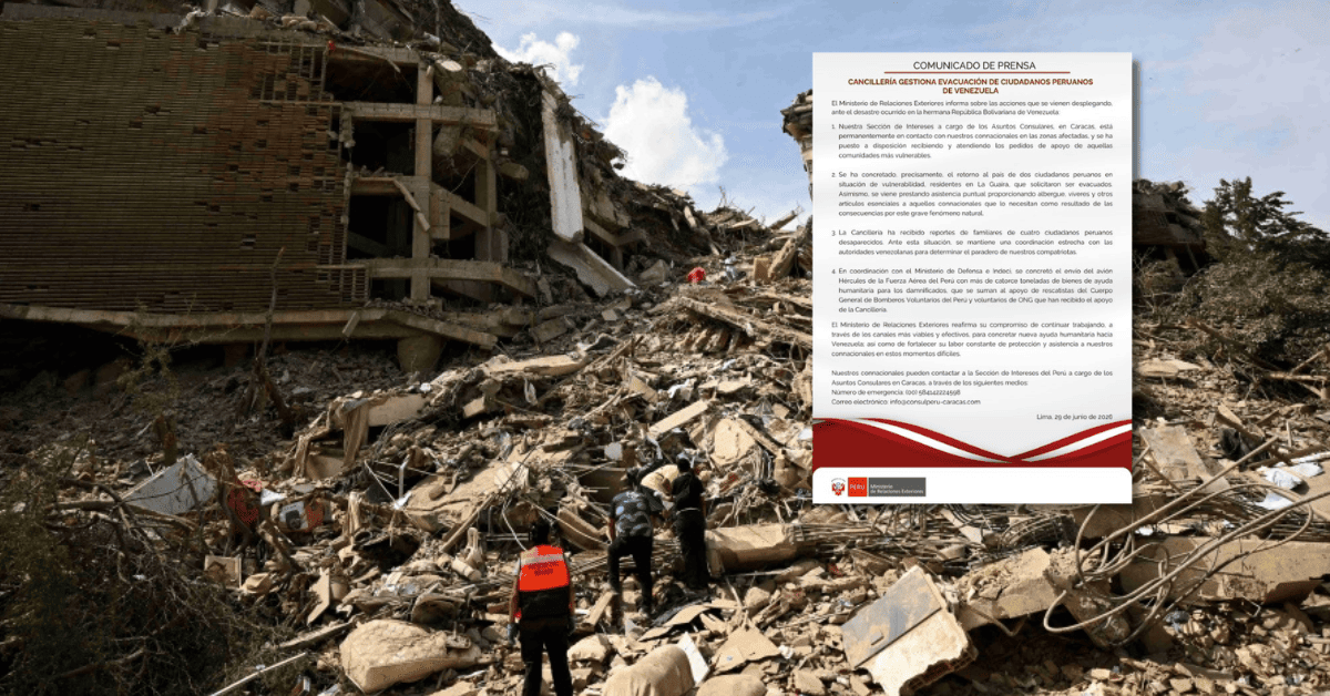 Terremotos en Venezuela: Cancillería concreta evacuación de dos peruanos y señala que cuatro están desaparecidos