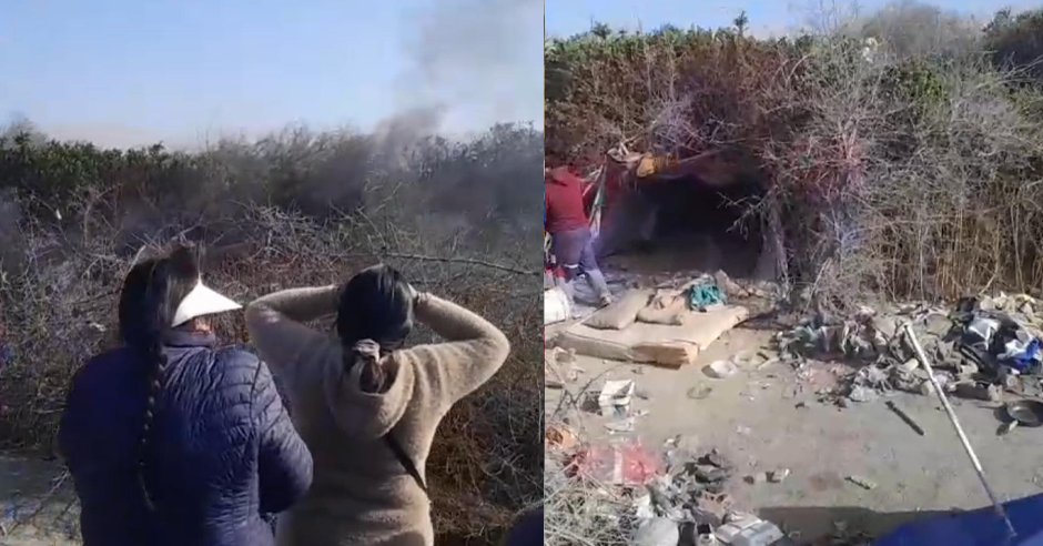 Vecinos de Los Granados queman refugios de presuntos delincuentes cansados de la inseguridad en Tacna