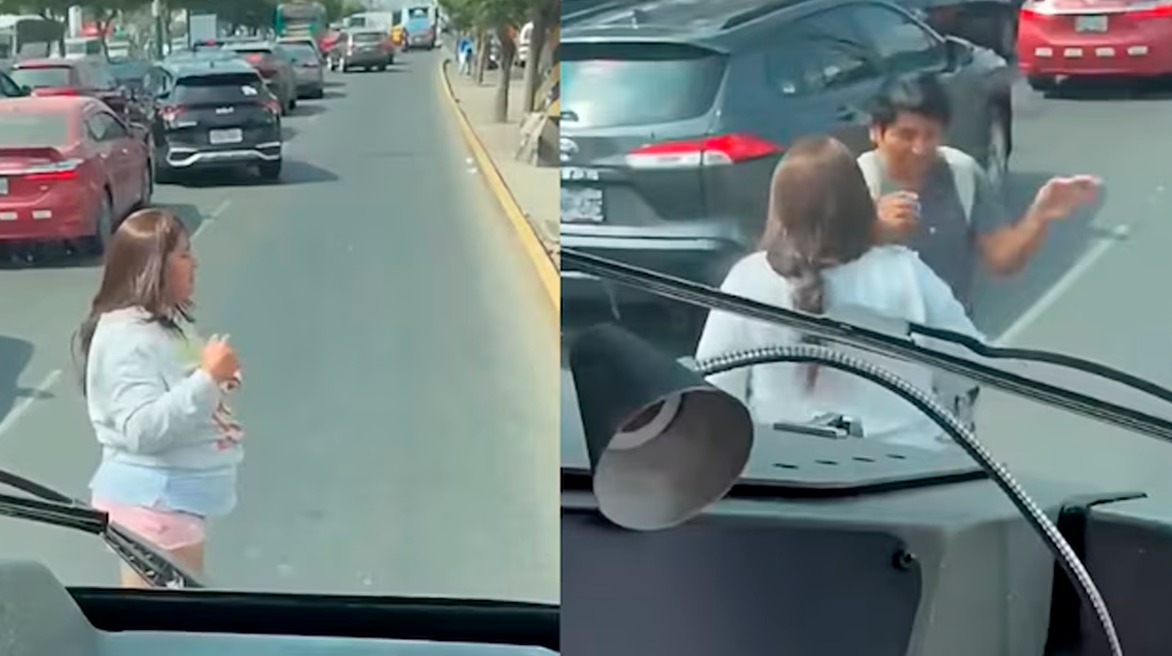 Incidente en Surco: Mujer bloquea el paso de bomberos tras discutir con su pareja en plena avenida
