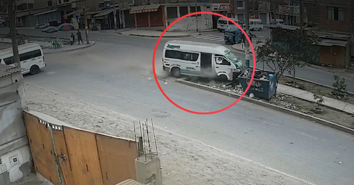 Violento despiste de una combi mientras descendía una avenida deja tres heridos en Lurigancho-Chosica