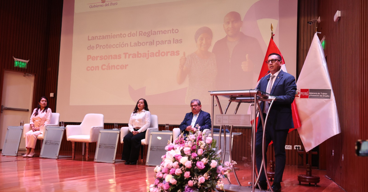 Cáncer no será motivo de despido: MTPE presenta reglamento que protege la permanencia laboral de trabajadores diagnosticados
