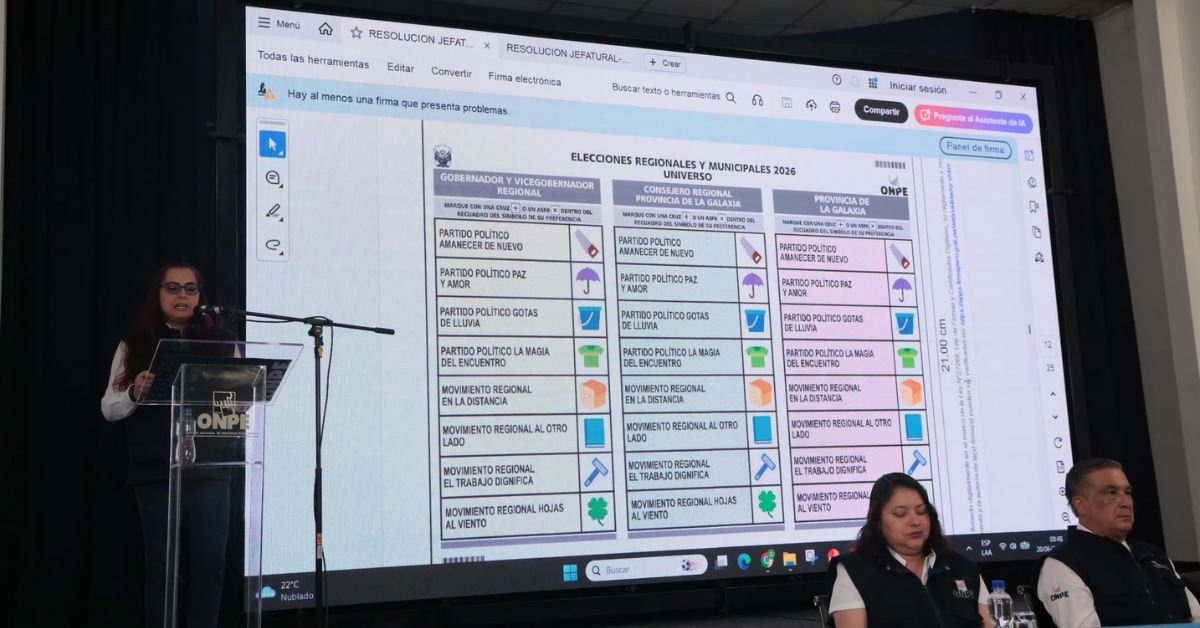 Elecciones municipales y regionales de 2026: Así será la cédula de votación que se utilizarán el próximo 4 de octubre