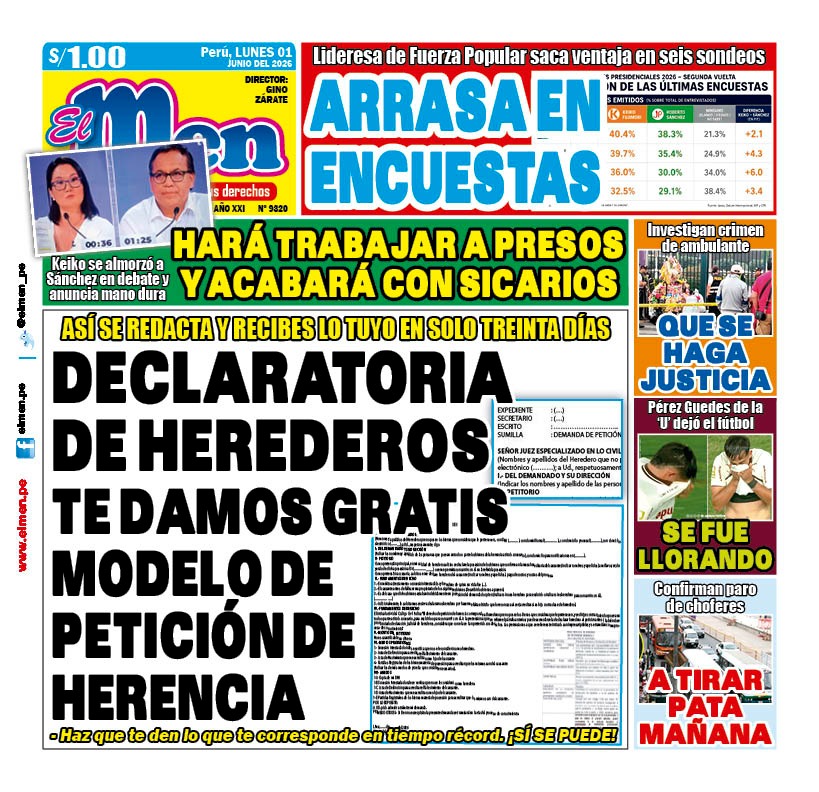 Portada Diario El Men (1/6/2026)
