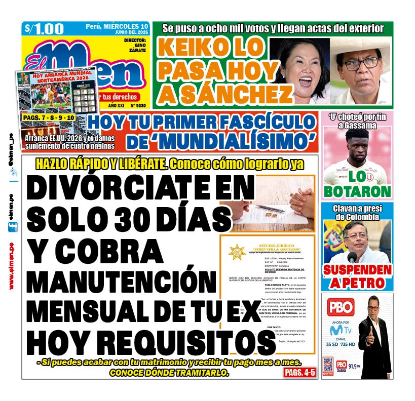 Portada Diario El Men (11/6/2026)