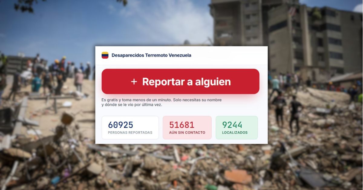 Terremotos en Venezuela: Plataforma permite reportar y encontrar desaparecidos entre los escombros