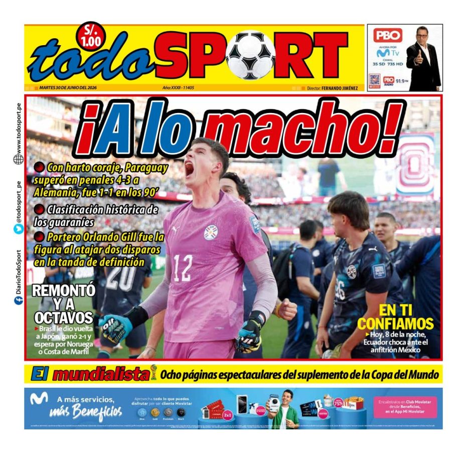 Portada Diario TodoSport (30/06/2026)