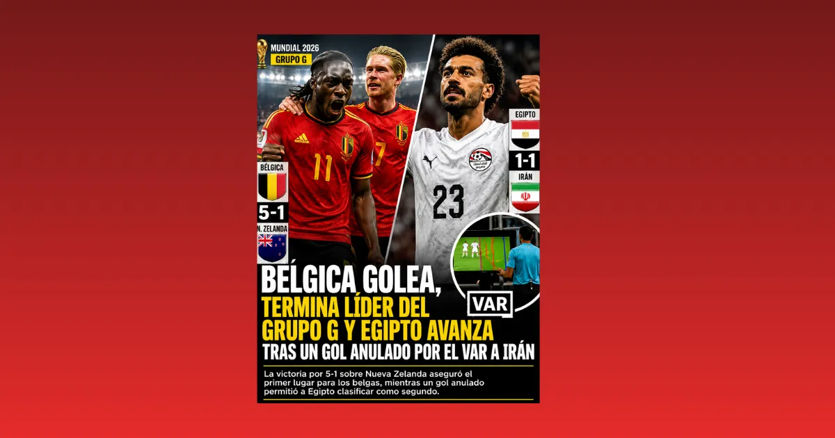 Bélgica golea, termina líder del Grupo G y Egipto avanza tras un gol anulado por el VAR a Irán (VIDEOS)