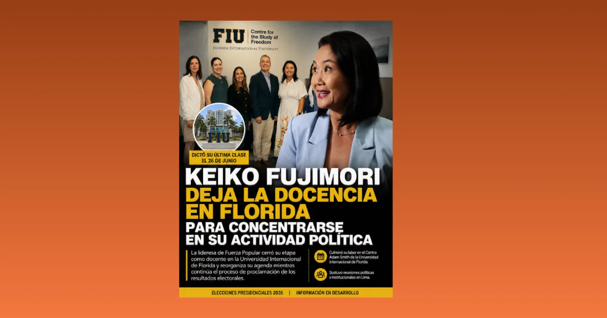 Keiko Fujimori deja la docencia en Florida para concentrarse en su actividad política