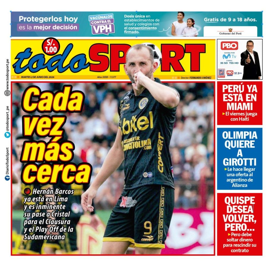 Portada Diario TodoSport (2/06/2026)