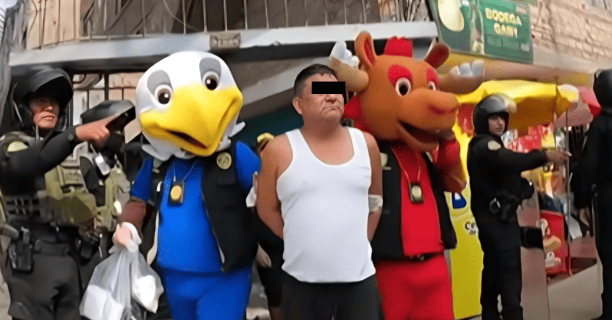 Agentes Terna se disfrazan de mascotas del Mundial 2026 y capturan a comercializador de droga en SJL