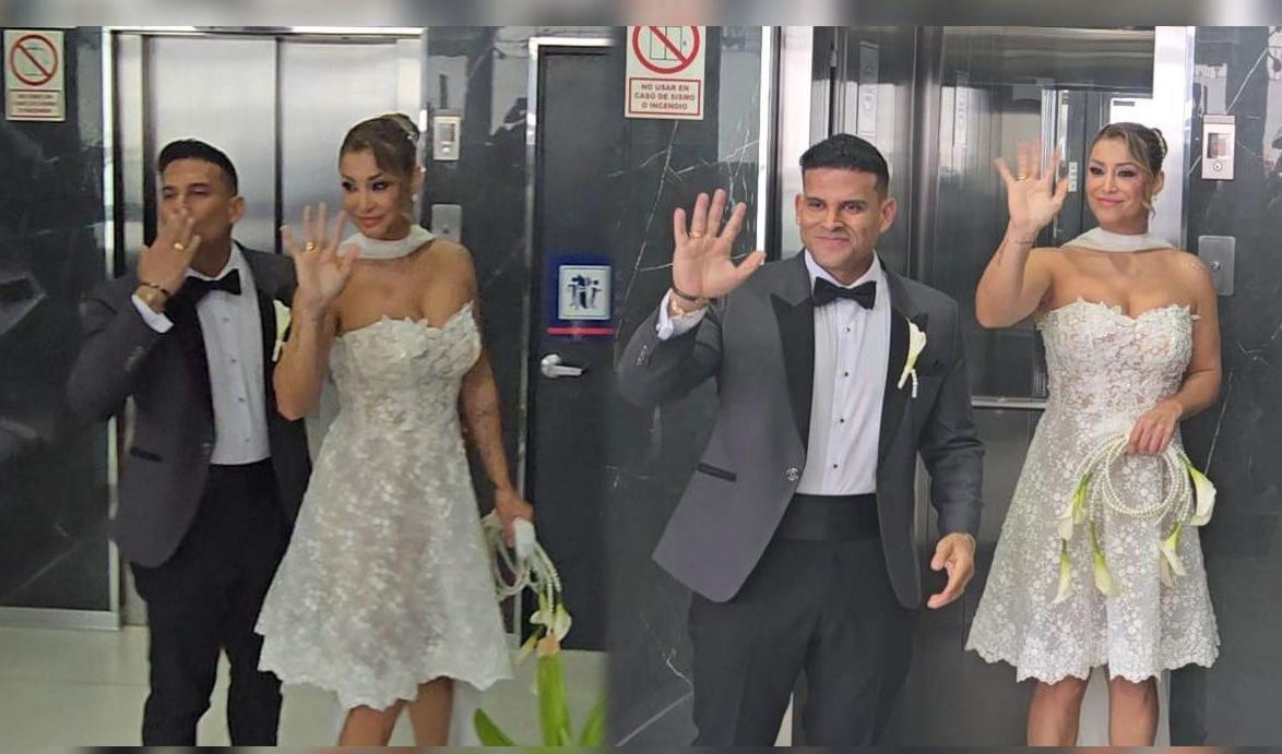 Karla se luce en su matri con Christian Domínguez