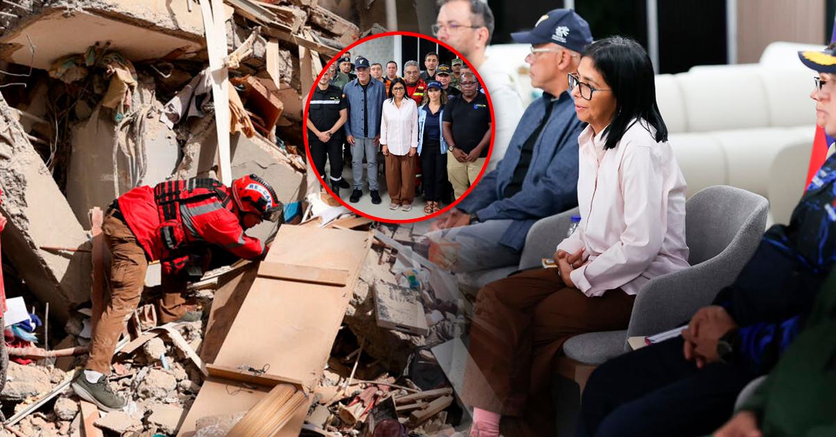 Venezuela: Acusan a Delcy Rodríguez de politizar la ayuda humanitaria tras terremotos e interrumpir a rescatistas.