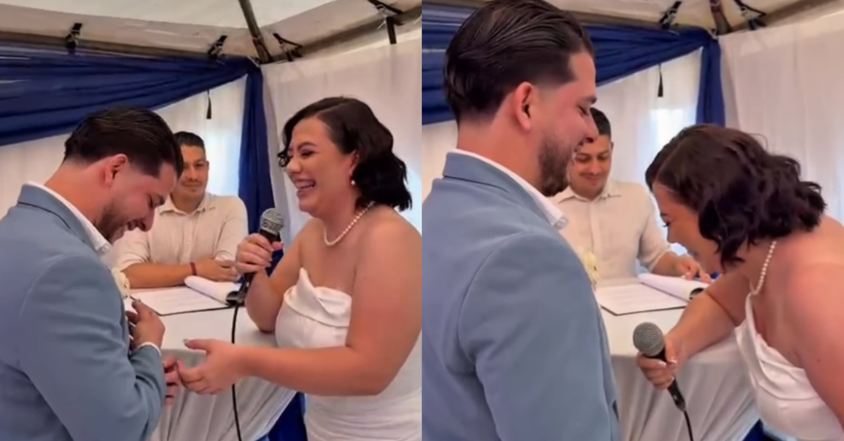 Novia arruina sus votos matrimoniales con frases en doble sentido: "No piensen mal"