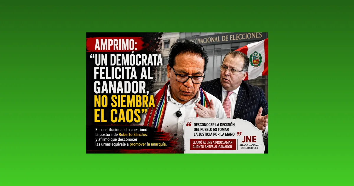 AMPRIMO: “UN DEMÓCRATA FELICITA AL GANADOR, NO SIEMBRA EL CAOS”