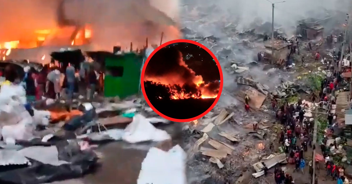 Voraz incendio consume mercado y deja al menos dos muertos y más de 15 heridos