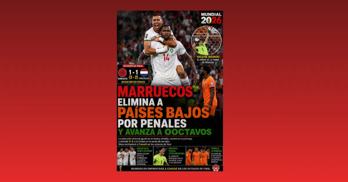 Marruecos elimina a Países Bajos por penales y avanza a octavos del Mundial 2026 (VIDEO)