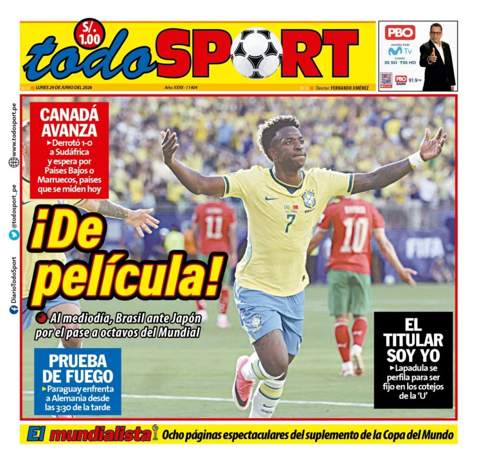 Portada Diario TodoSport (29/06/2026)