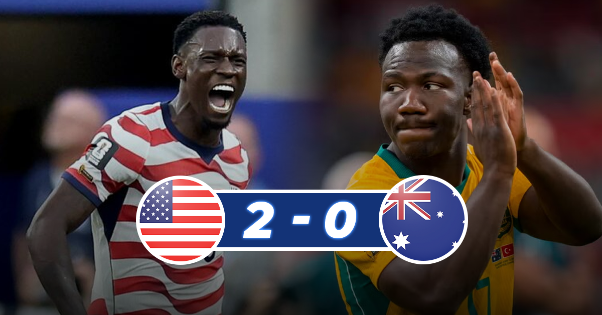 Estados Unidos derrota 2 - 0 a Australia y avanza a 16vos de final junto a México