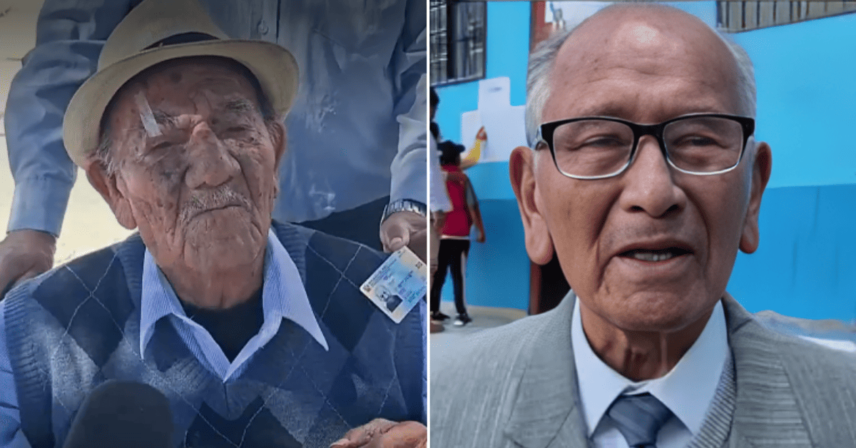 Segunda vuelta: Adultos mayores de 101 y 103 años acudieron a votar para cumplir con su deber ciudadano