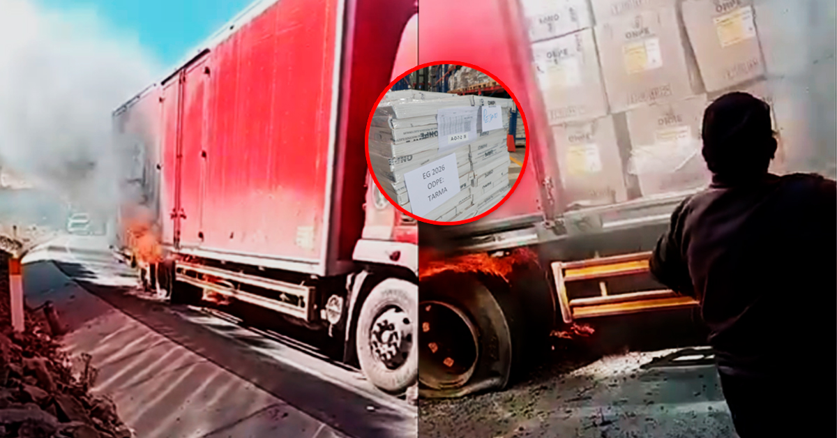 Camión con cédulas y actas electorales se incendia en Canta durante repliegue de la ONPE