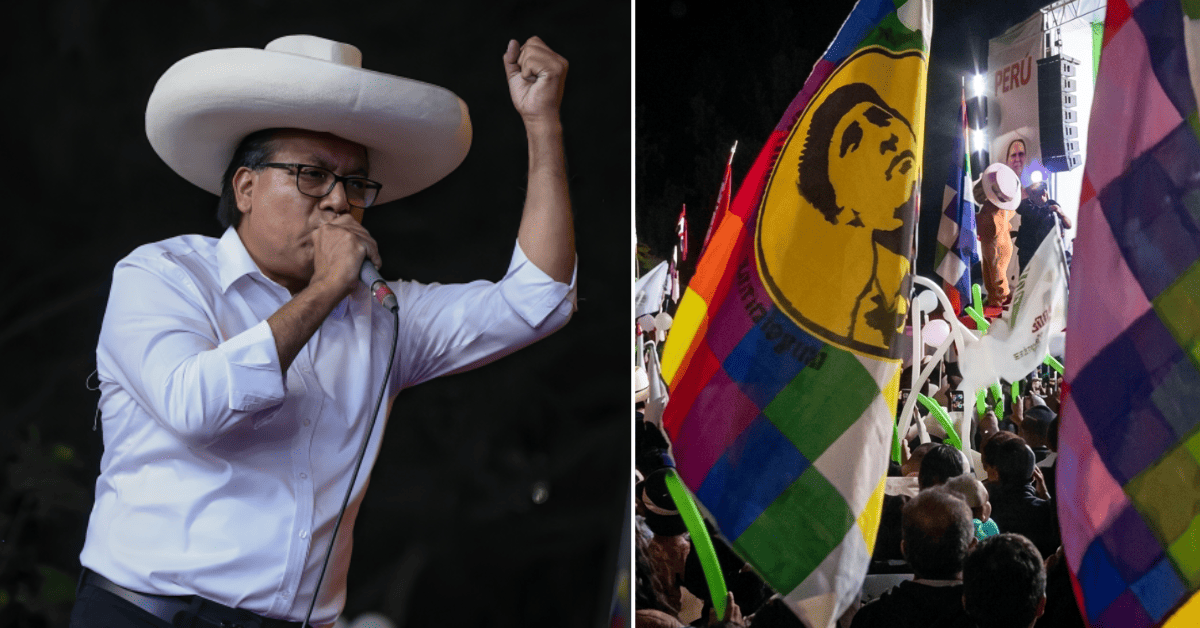 Roberto Sánchez realizó su cierre de campaña: 'Antauro' y whipala presentes en su mitin