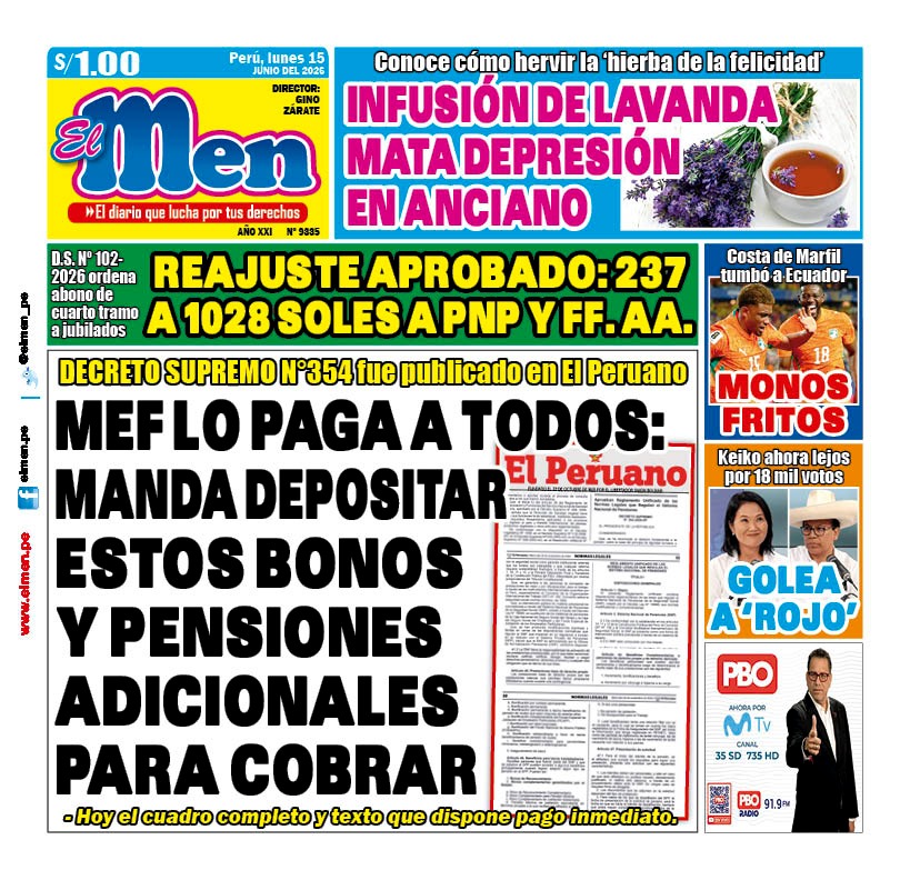 Portada Diario El Men (15/6/2026)