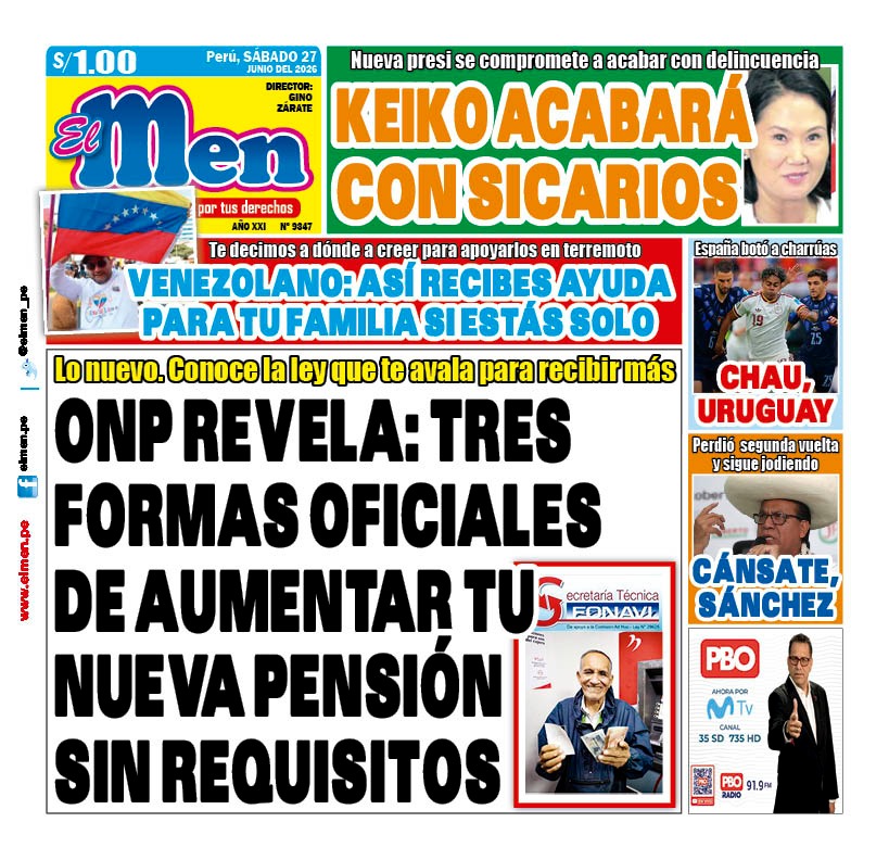 Portada Diario El Men (27/6/2026)