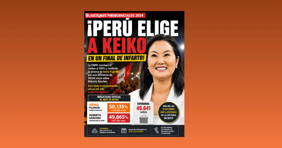 ¡PERÚ ELIGE A KEIKO EN UN FINAL DE INFARTO!