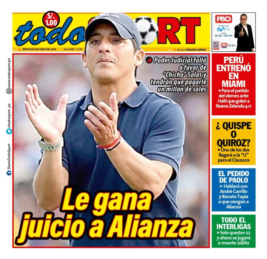 Portada Diario TodoSport (3/06/2026)