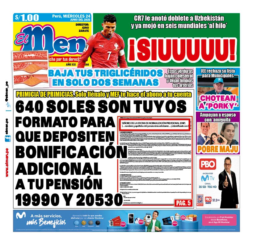 Portada Diario El Men (24/6/2026)
