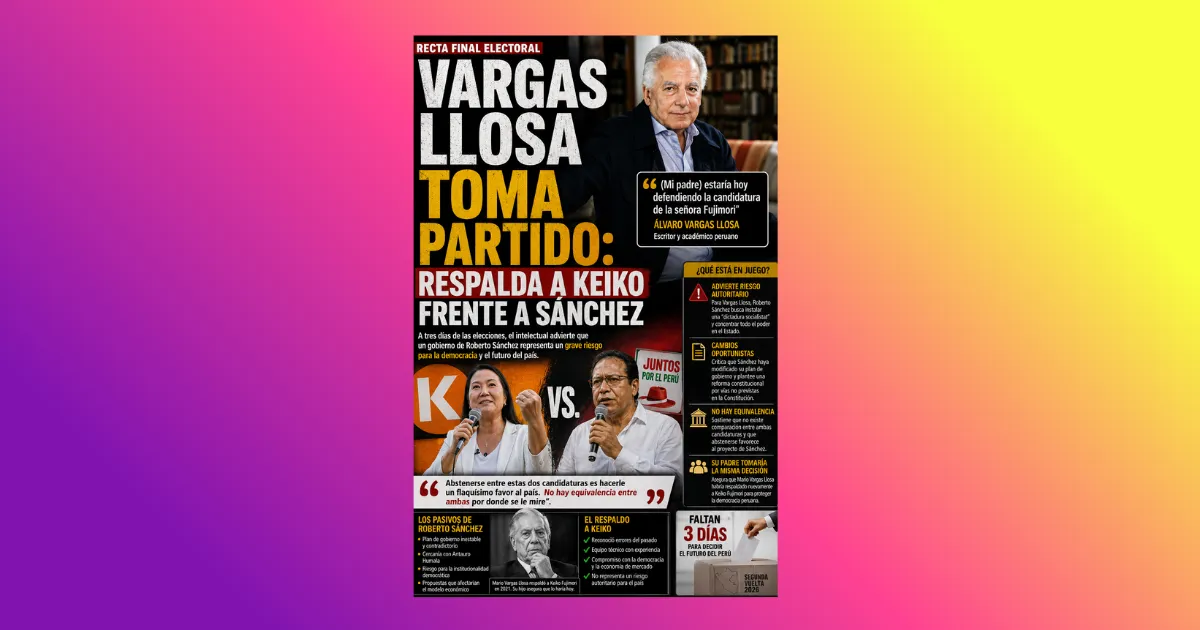 Vargas Llosa toma partido: respalda a Keiko frente a Sánchez