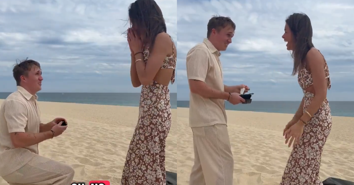 Hombre sufre incidente mientras le pedía la mano a su novia en la playa: "¿Te hiciste del baño?"