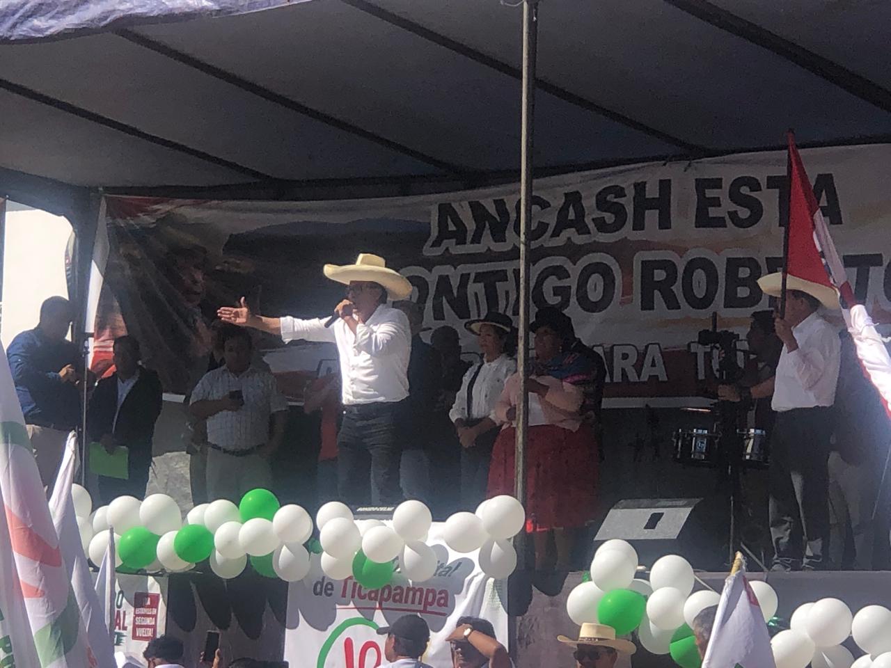 Desde Huaraz, Roberto Sánchez descarta expropiaciones y apuesta por la inversión
